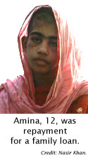 Amina, 12, was repayment for a family loan.