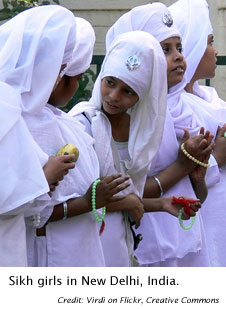 Sikh girls in New Delhi, India