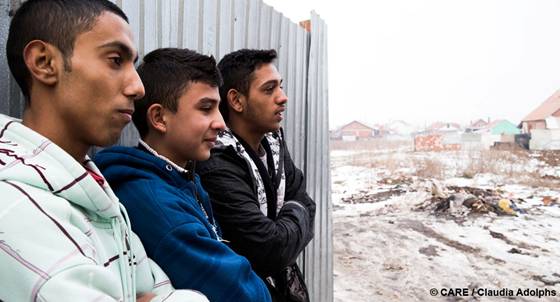 Young men in Kosovo who are taking part in CAREs Be a Man project  CARE/Claudia Adolphs